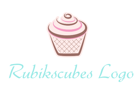 cupcake with swirl cream logo icon