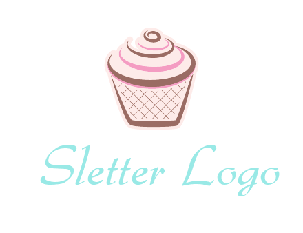 cupcake with swirl cream logo icon