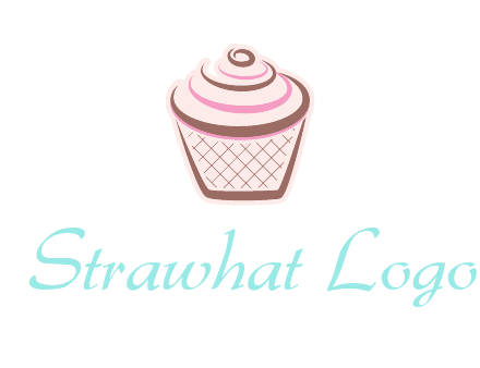 cupcake with swirl cream logo icon