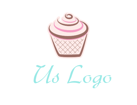 cupcake with swirl cream logo icon