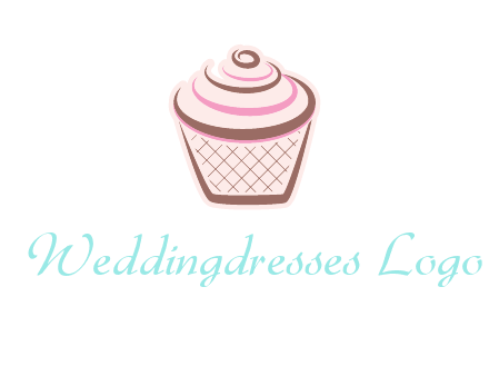 cupcake with swirl cream logo icon