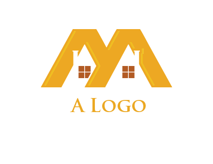 house icon in M letter Logo