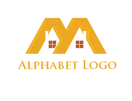 house icon in M letter Logo