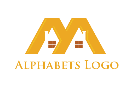 house icon in M letter Logo