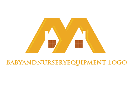 house icon in M letter Logo