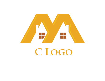 house icon in M letter Logo