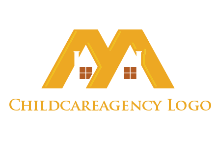 house icon in M letter Logo