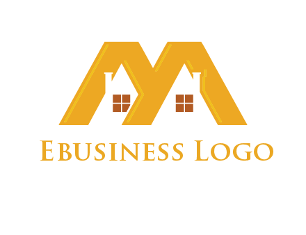 house icon in M letter Logo