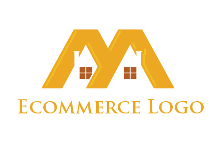 house icon in M letter Logo