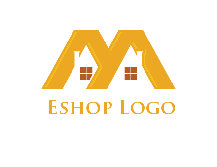 house icon in M letter Logo