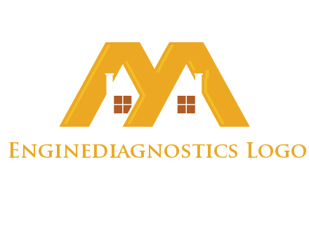 house icon in M letter Logo