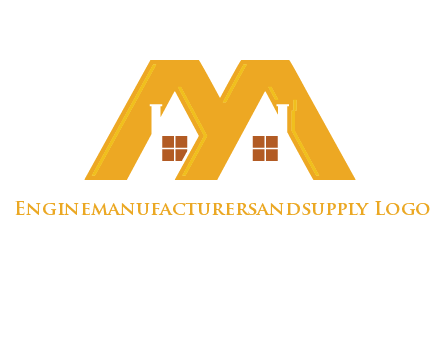 house icon in M letter Logo