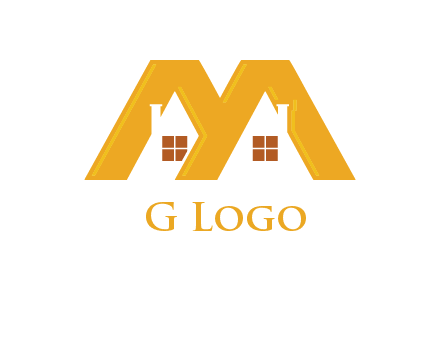 house icon in M letter Logo