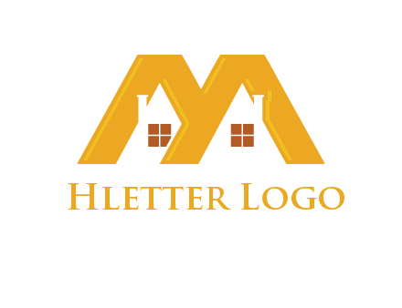 house icon in M letter Logo