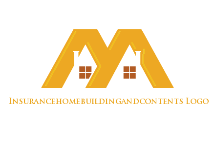 house icon in M letter Logo