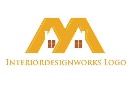 house icon in M letter Logo