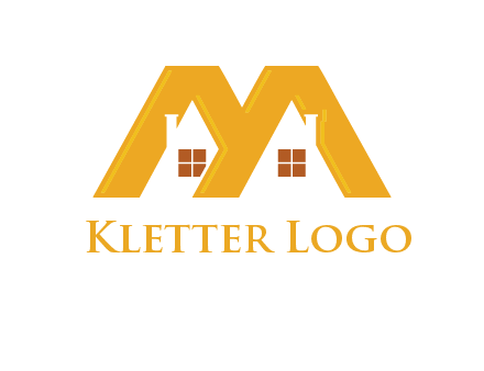 house icon in M letter Logo