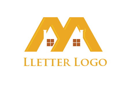 house icon in M letter Logo