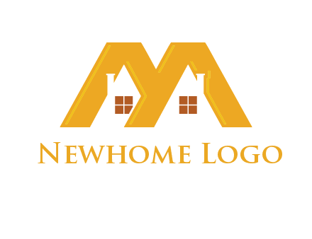 house icon in M letter Logo