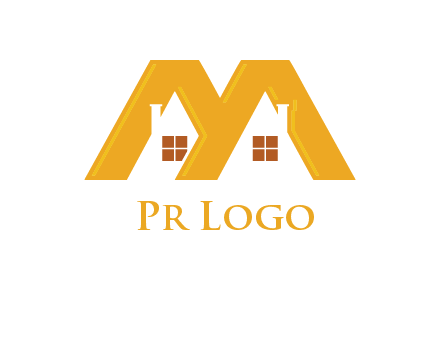 house icon in M letter Logo