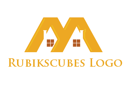 house icon in M letter Logo