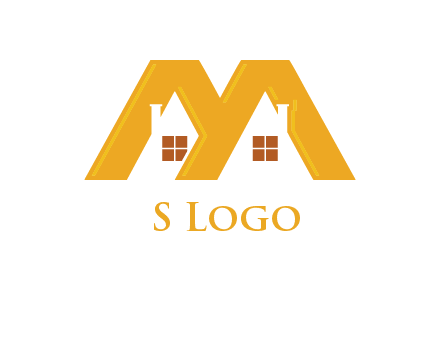 house icon in M letter Logo