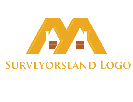 house icon in M letter Logo