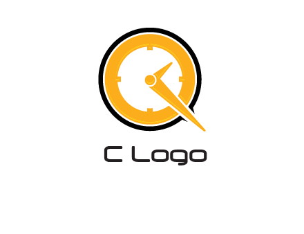 Clock icon in Letter Q logo