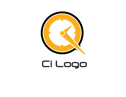 Clock icon in Letter Q logo