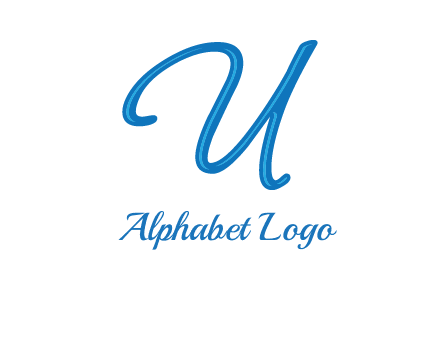 letter U in script font