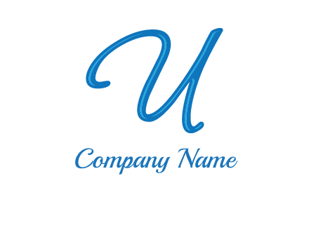 letter U in script font