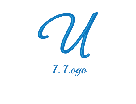 letter U in script font