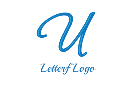 letter U in script font