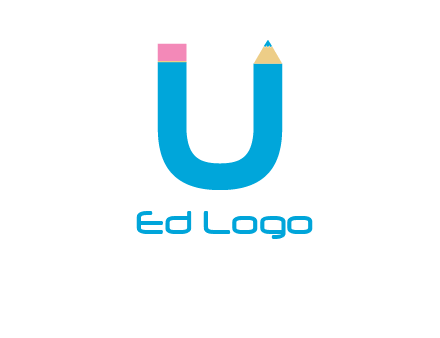 letter U with pencil