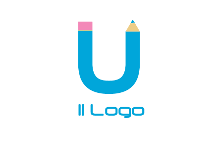 letter U with pencil