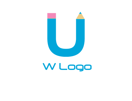 letter U with pencil