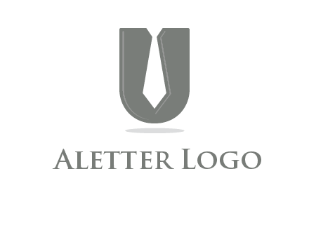 letter U logo with tie icon