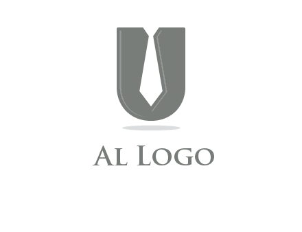 letter U logo with tie icon