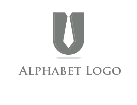 letter U logo with tie icon