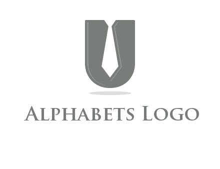 letter U logo with tie icon