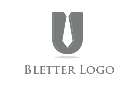 letter U logo with tie icon