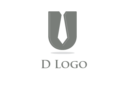 letter U logo with tie icon