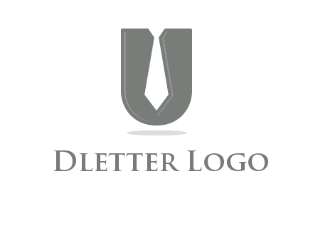 letter U logo with tie icon