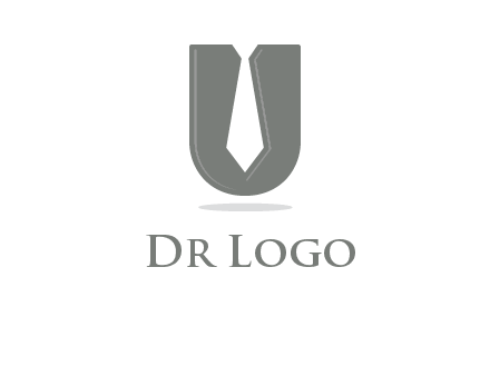 letter U logo with tie icon