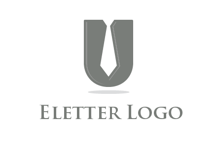 letter U logo with tie icon