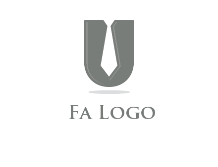 letter U logo with tie icon