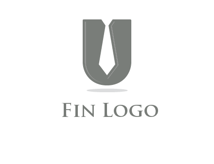 letter U logo with tie icon