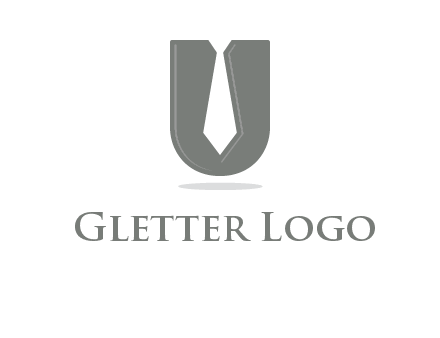 letter U logo with tie icon