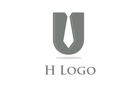 letter U logo with tie icon