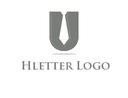 letter U logo with tie icon